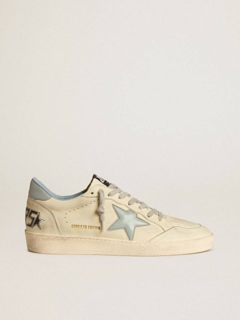Ball Star Men Men's Ball Star Ltd With Light Blue Plastic Star And Leather Heel Tab Golden Goose