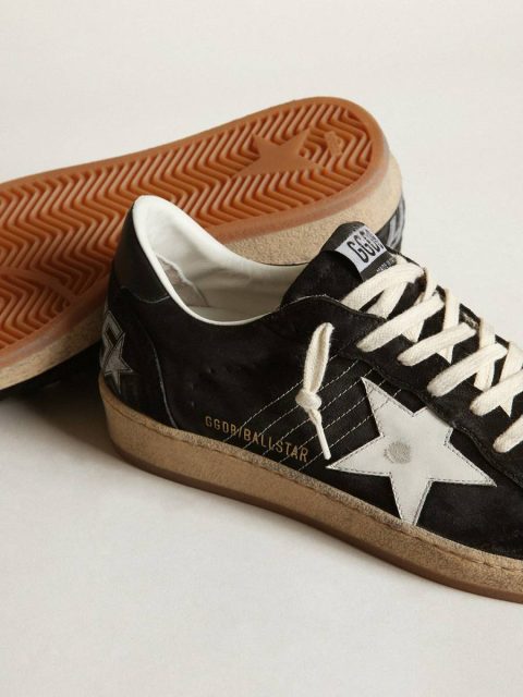 Ball Star Men's Ball Star In Black Suede With White Leather Star Golden Goose Men - Image 4