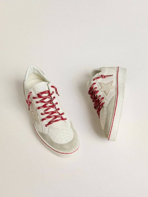 Ball Star Men’s Ball Star Ltd Cny In White Leather With A Lived-In Effect Worn White Men Golden Goose - Image 2