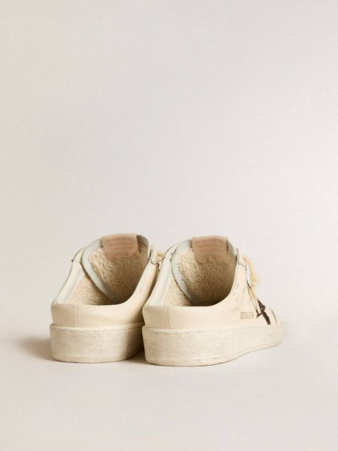 Ball Star Sabots In Ivory Nappa With Bronze Glitter Star Women Ball Star Golden Goose - Image 4