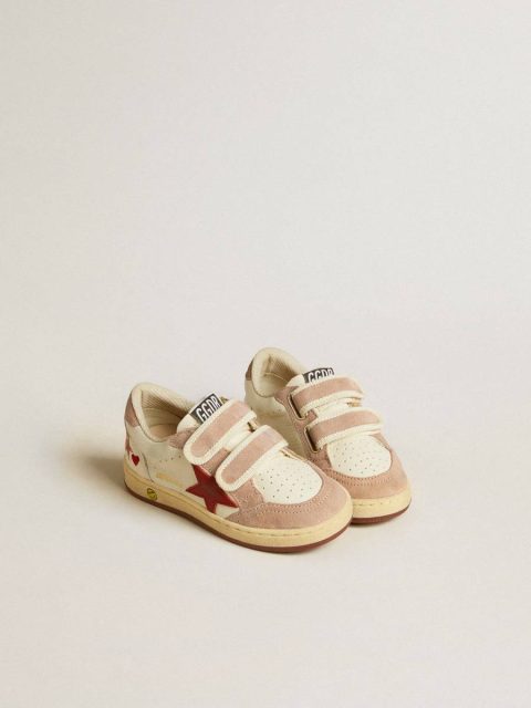 Ball Star Teen In Nappa And Suede With Red Star And Red Embroidered Heart Golden Goose Girls (4-10 Years) Kids - Image 2