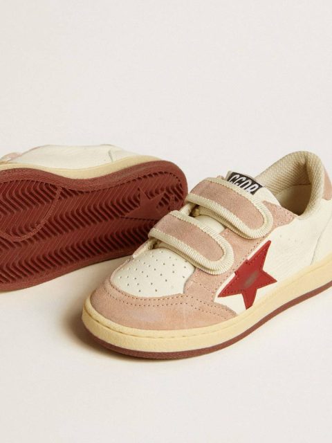 Ball Star Teen In Nappa And Suede With Red Star And Red Embroidered Heart Golden Goose Girls (4-10 Years) Kids - Image 3