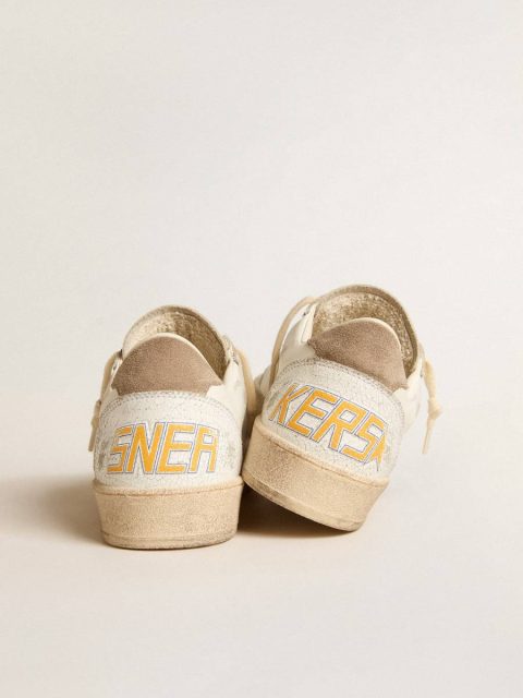 Ball Star With Blue Glitter Star And Dove-Gray Suede Heel Tab Women Golden Goose White Ball Star - Image 4