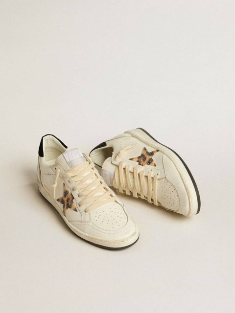 Ball Star Women Women’s Ball Star With Leopard-Print Star Embellished With Swarovski Crystal Golden Goose White - Image 2