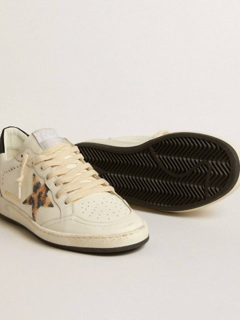 Ball Star Women Women’s Ball Star With Leopard-Print Star Embellished With Swarovski Crystal Golden Goose White - Image 4