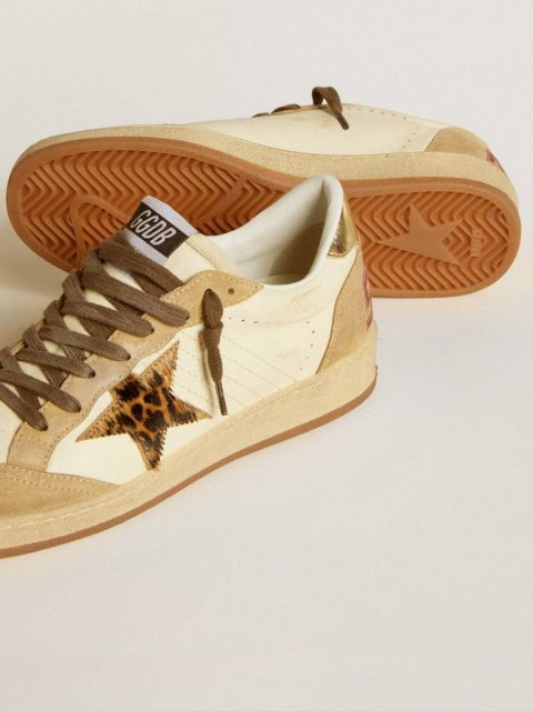 Ball Star Women's Ball Star In Nappa And Suede With Pony Skin Star And Metallic Heel Tab Golden Goose Women - Image 3