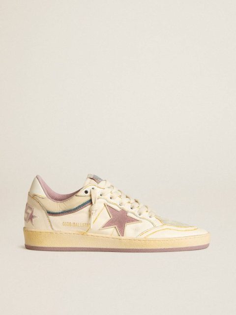 Ball Star Women's Ball Star In Nappa Leather With Mauve Tpu Star And Leather Heel Tab Women Golden Goose