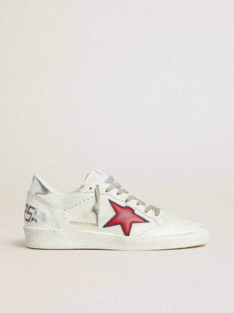 Ball Star Women’s Ball Star Ltd With Red Star And Silver Heel Tab Women Golden Goose