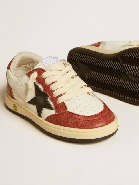Ball Star Young In Nappa With Black Star And Red Leather Inserts Boys (4-10 Years) Golden Goose Kids - Image 4
