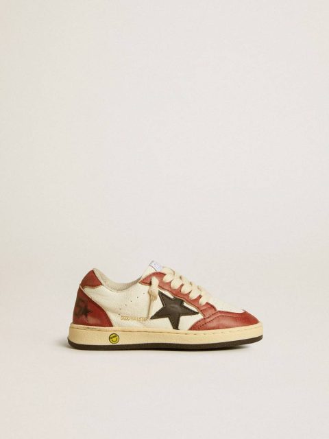 Ball Star Young In Nappa With Black Star And Red Leather Inserts Boys (4-10 Years) Golden Goose Kids