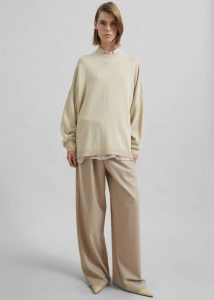 Basel Crew Neck Sweater - Cement The Frankie Shop Women Knitwear Beige - Image 2