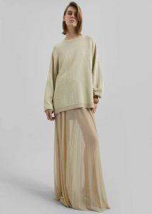 Basel Crew Neck Sweater - Cement The Frankie Shop Women Knitwear Beige