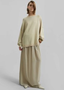 Basel Crew Neck Sweater - Cement The Frankie Shop Women Knitwear Beige - Image 4