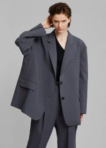 Bea Blazer - Charcoal Grey Outerwear The Frankie Shop Women - Image 3