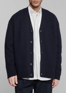 Beck Wool Cardigan - Navy Men Blue Knitwear The Frankie Shop - Image 2