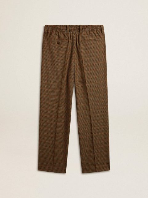 Beige, Black And Red Men Jeans & Pants Men's Pants In Three-Colored Houndstooth Golden Goose - Image 2