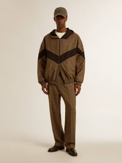 Beige, Black And Red Men Jeans & Pants Men's Pants In Three-Colored Houndstooth Golden Goose - Image 4