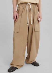 Beige Bottoms Men The Frankie Shop Lauri Drawstring Cargo Pants - Beige