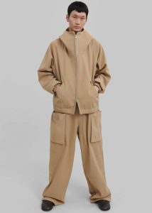 Beige Bottoms Men The Frankie Shop Lauri Drawstring Cargo Pants - Beige - Image 4