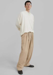 Beige Bottoms The Frankie Shop Men Brixton Corduroy Joggers - Beige - Image 5