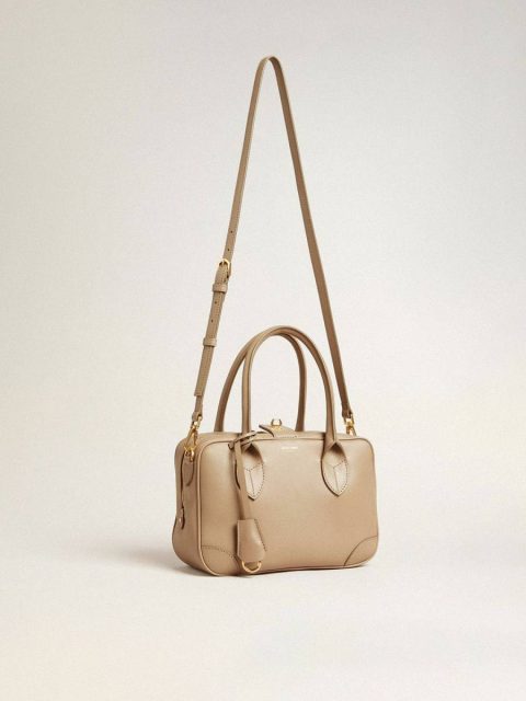 Beige Crossbody Bags Women Golden Goose Vita Bag In Beige Leather With Gold Details - Image 4