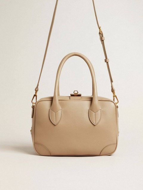 Beige Crossbody Bags Women Golden Goose Vita Bag In Beige Leather With Gold Details - Image 5