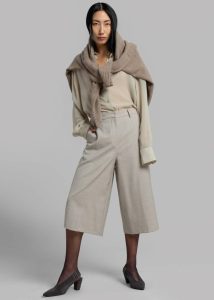 Beige Tessa Wool Bermuda - Beige The Frankie Shop Bottoms Women - Image 2