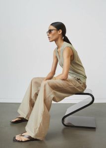 Beige The Frankie Shop Abra Sheer Trousers - Beige Bottoms Women - Image 2