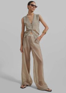 Beige The Frankie Shop Abra Sheer Trousers - Beige Bottoms Women