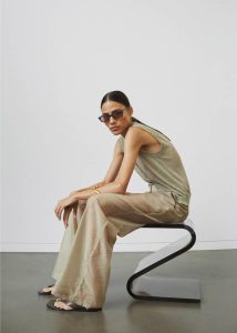 Beige The Frankie Shop Abra Sheer Trousers - Beige Bottoms Women - Image 4