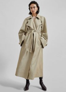 Beige The Frankie Shop Astoria Cut-Out Raglan Sleeve Trench Coat - Beige Women Outerwear