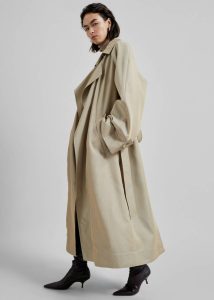 Beige The Frankie Shop Astoria Cut-Out Raglan Sleeve Trench Coat - Beige Women Outerwear - Image 5