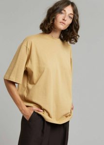 Beige The Frankie Shop Evora Tee - Sahara Tops Men - Image 4