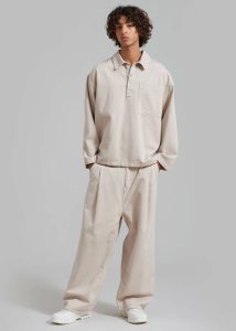 Beige The Frankie Shop Ray Popover Denim Shirt - Natural Men Tops