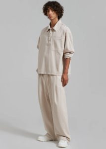Beige The Frankie Shop Ray Popover Denim Shirt - Natural Men Tops - Image 4