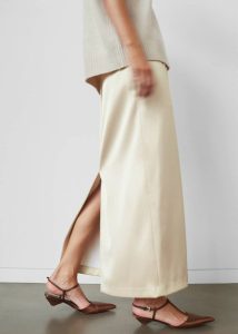 Beige The Frankie Shop Women Adriana Midi Skirt - Beige Bottoms - Image 3