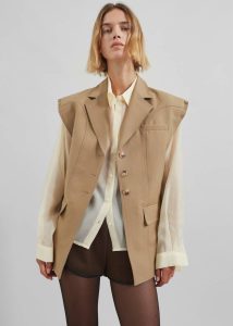 Beige The Frankie Shop Women Lucerne Vest - Beige Outerwear - Image 3
