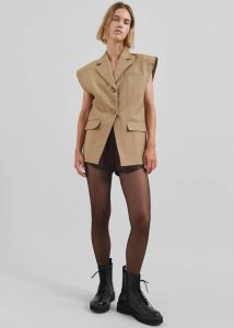 Beige The Frankie Shop Women Lucerne Vest - Beige Outerwear - Image 5