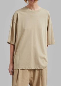 Beige Tops The Frankie Shop Quinn Cotton T-Shirt - Beige Women - Image 3