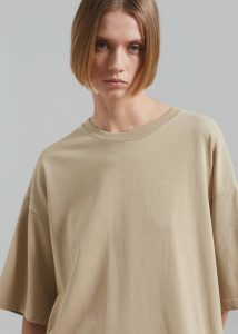 Beige Tops The Frankie Shop Quinn Cotton T-Shirt - Beige Women - Image 4