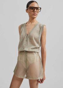 Beige Women Fern Vest - Beige The Frankie Shop Knitwear