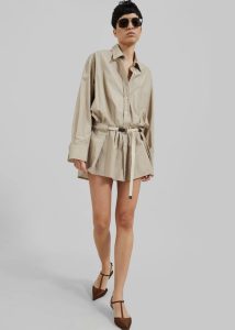 Beige Women The Frankie Shop Jumpsuits Matty Belted Dress - Beige