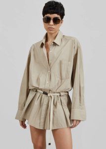 Beige Women The Frankie Shop Jumpsuits Matty Belted Dress - Beige - Image 5