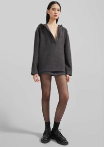 Belsay Hoodie - Charcoal Women The Frankie Shop Grey Tops - Image 2