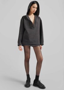 Belsay Hoodie - Charcoal Women The Frankie Shop Grey Tops - Image 5