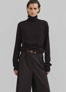 Belts Brown Women The Frankie Shop Ora Leather Belt - Brown/Gold - Image 3