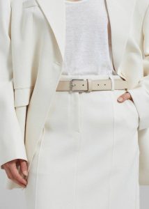 Belts Toni Leather Belt - Mastic The Frankie Shop Women White - Image 3