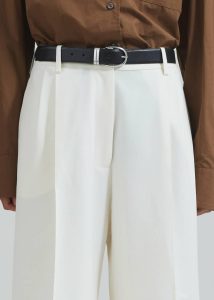 Belts Women Black The Frankie Shop Ora Leather Belt - Black/Silver - Image 2