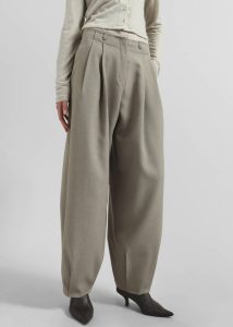 Benicia Tapered Leg Trousers - Taupe Beige The Frankie Shop Women Bottoms - Image 4