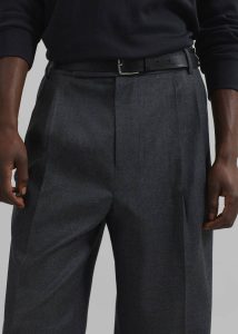 Beo Wool Flannel Suit Pants - Charcoal Bottoms The Frankie Shop Men Grey - Image 2